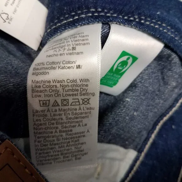 Wallace & Barnes J Crew Carpenter Jeans 32 Japanese Bright Washed Indigo CG755